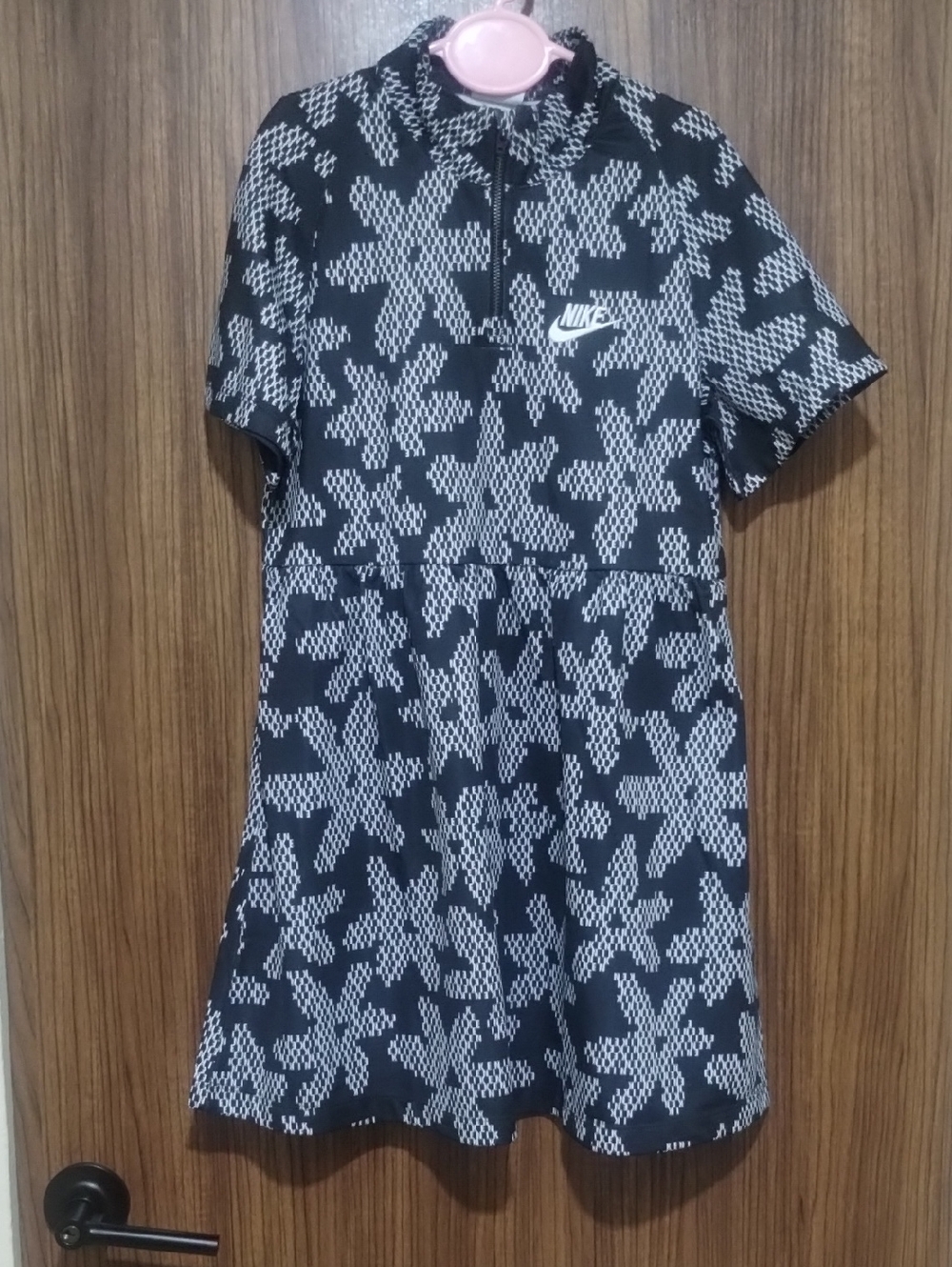 Nike Black & White Geometric Floral Mini Dress